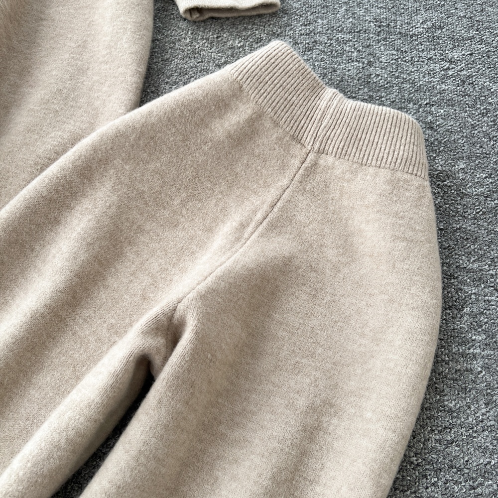 Knitted Casual sweater slim long pants 2pcs set for women