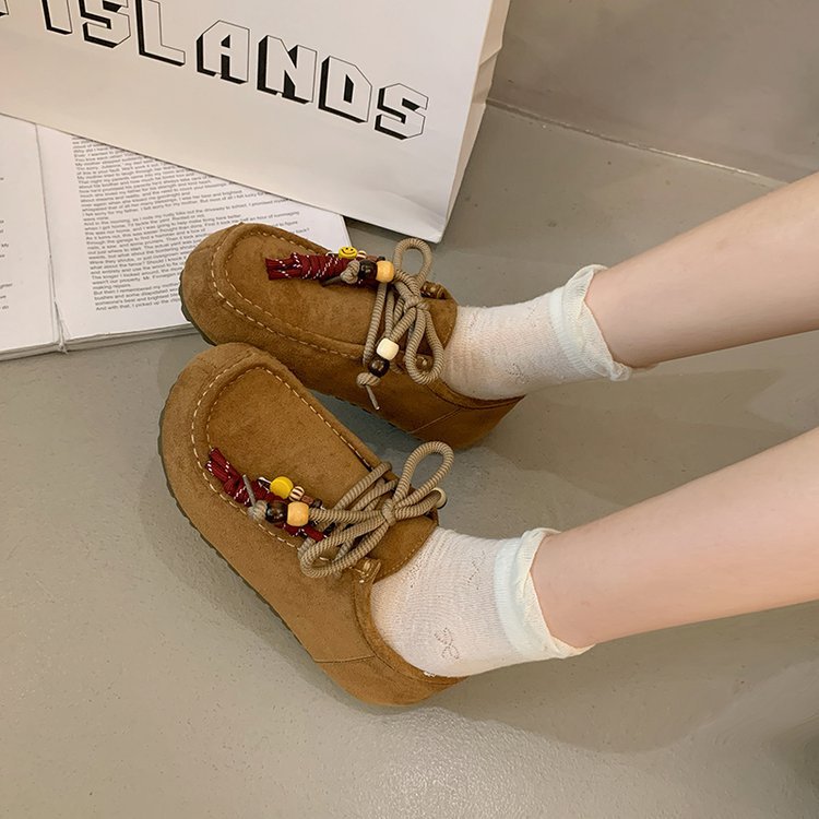 Thick crust lounger loafers autumn retro shoes