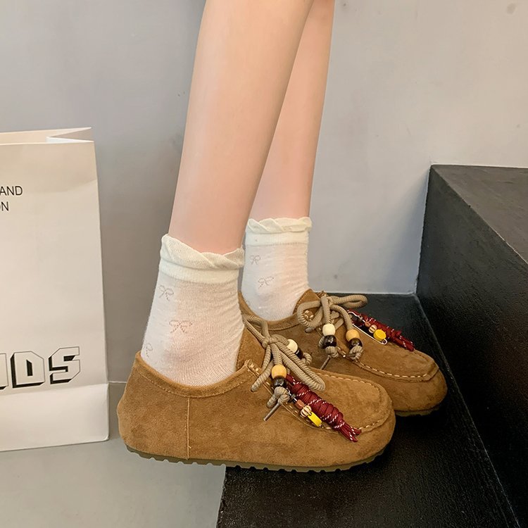 Thick crust lounger loafers autumn retro shoes