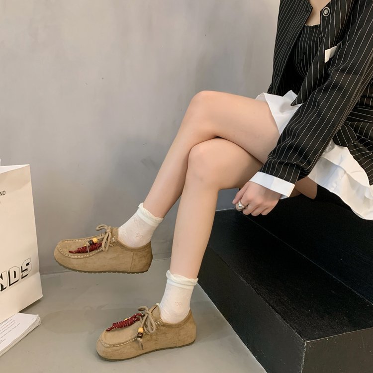 Thick crust lounger loafers autumn retro shoes