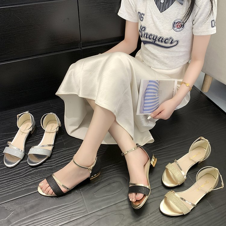 Summer thick fashion lady flat sandals for women