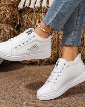 Thermal winter board shoes plus velvet high-heeled shoes