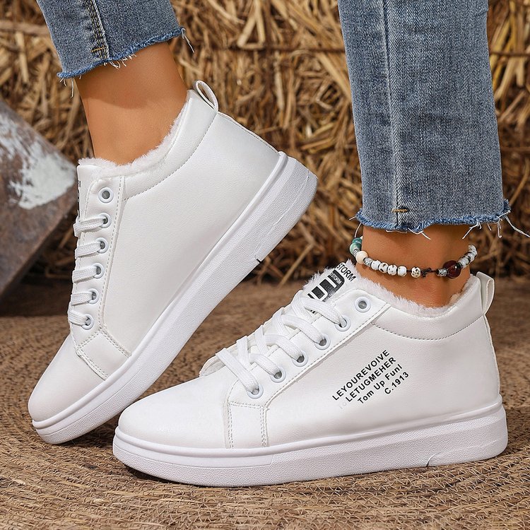 Thermal winter board shoes plus velvet high-heeled shoes
