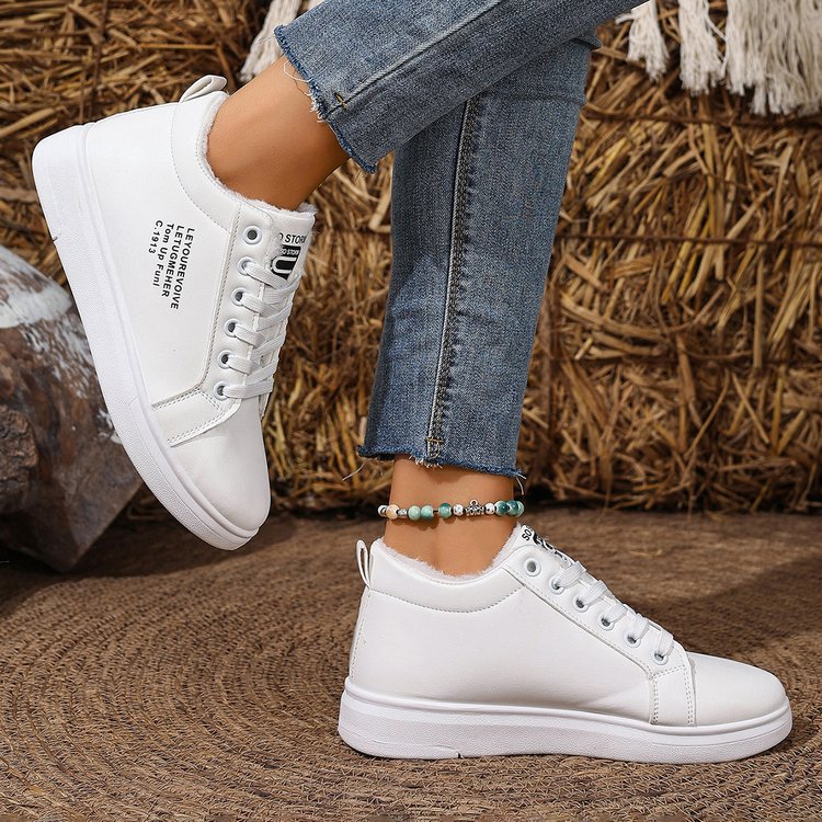 Thermal winter board shoes plus velvet high-heeled shoes