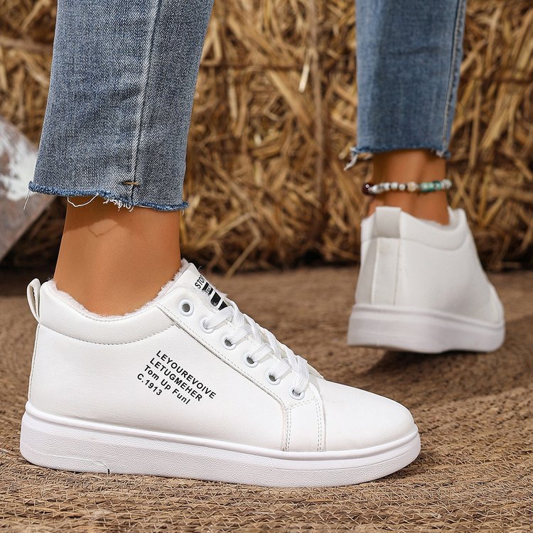 Thermal winter board shoes plus velvet high-heeled shoes