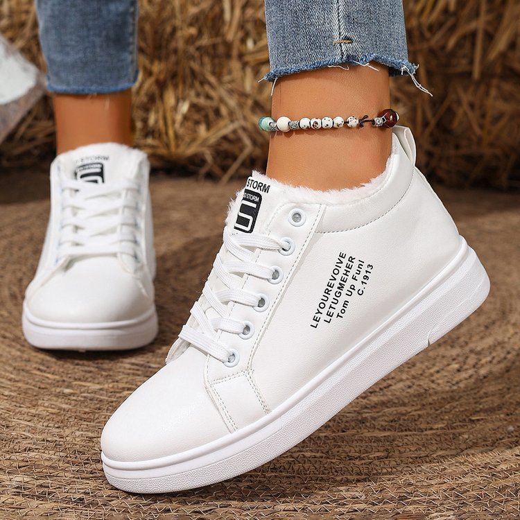 Thermal winter board shoes plus velvet high-heeled shoes