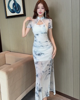 Retro temperament dress gauze slim cheongsam