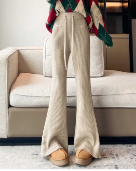 Autumn and winter Casual wide leg pants buckle pants