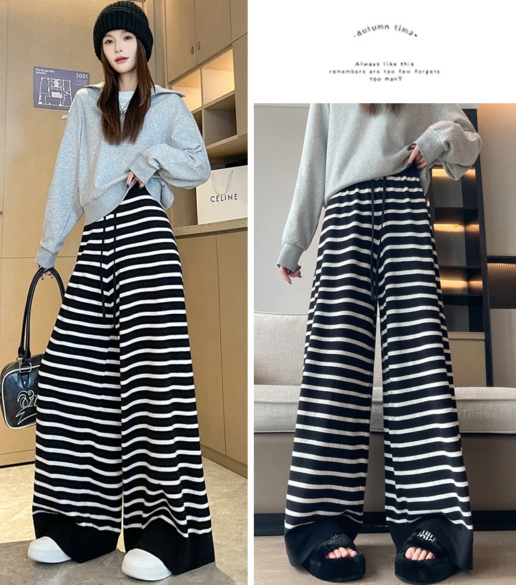 Elastic waist casual pants cozy pants for women