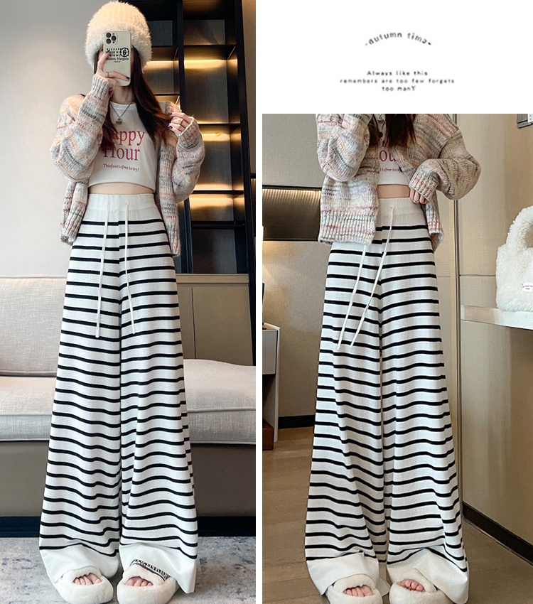 Elastic waist casual pants cozy pants for women