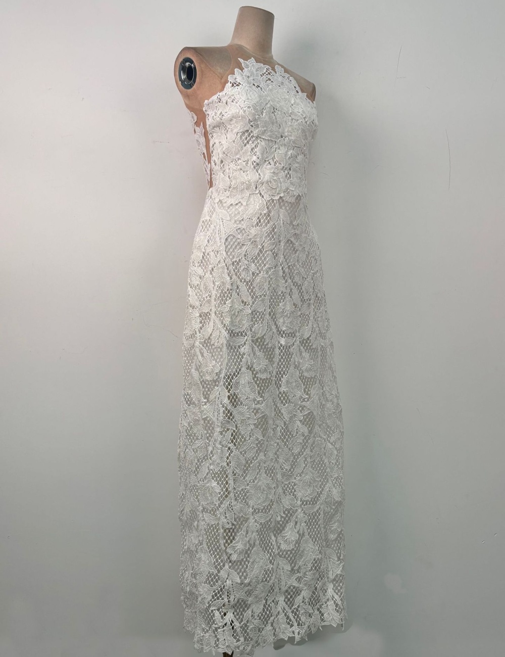 Niche elegant temperament long dress sleeveless lace dress