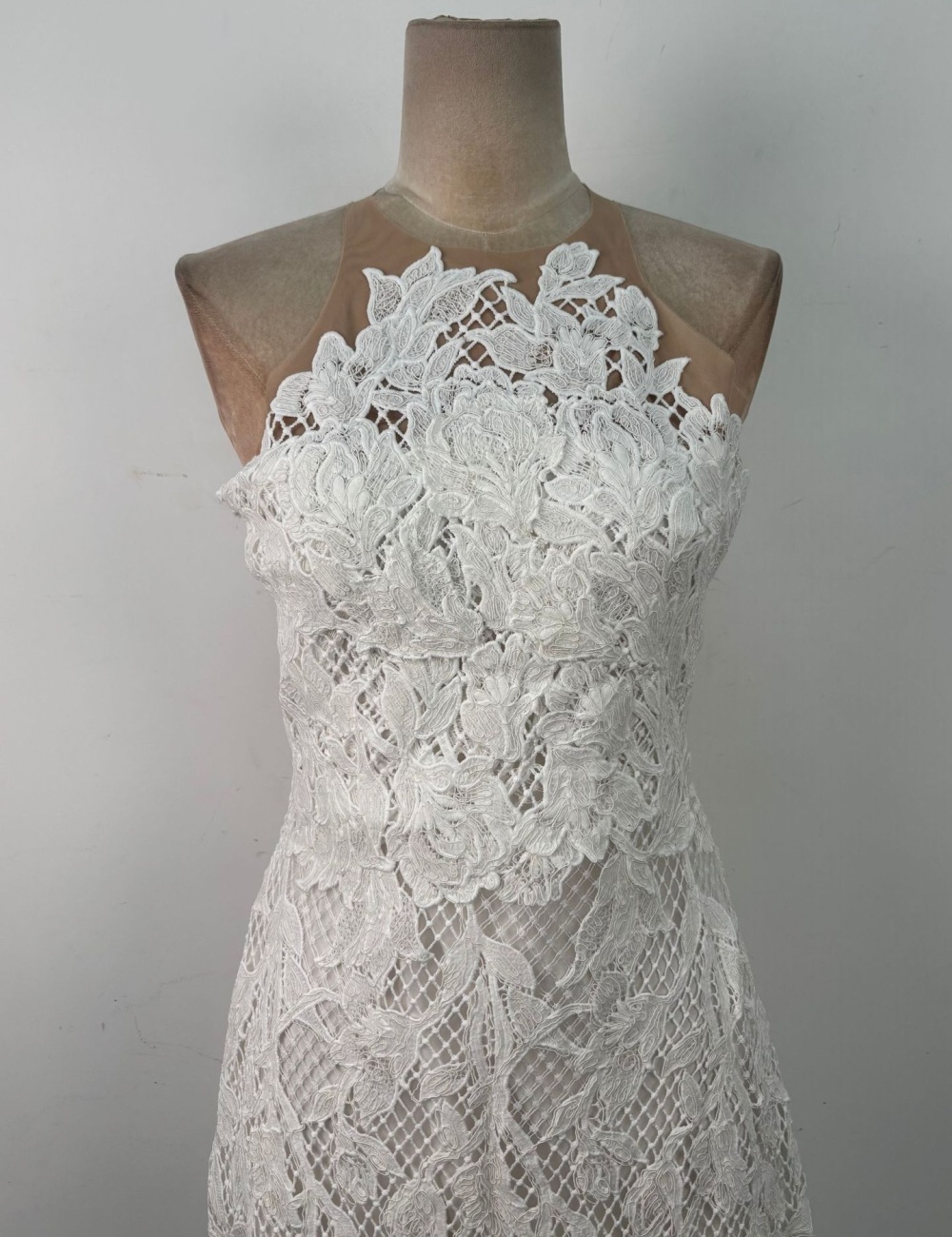 Niche elegant temperament long dress sleeveless lace dress