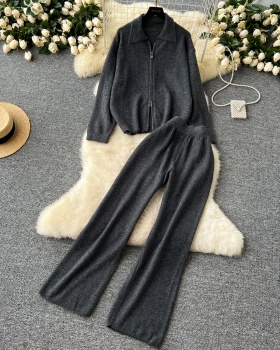 Japanese style all-match long pants lazy sweater a set for women