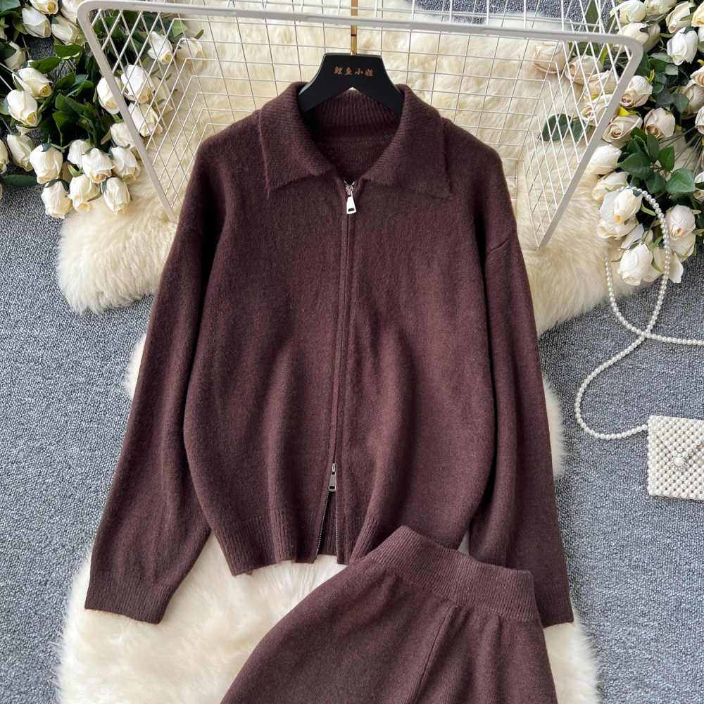 Japanese style all-match long pants lazy sweater a set for women