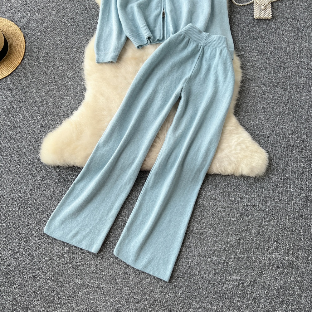Japanese style all-match long pants lazy sweater a set for women