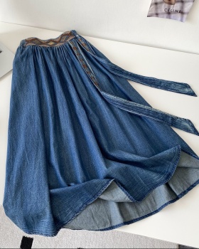 High waist pinched waist autumn skirt for women