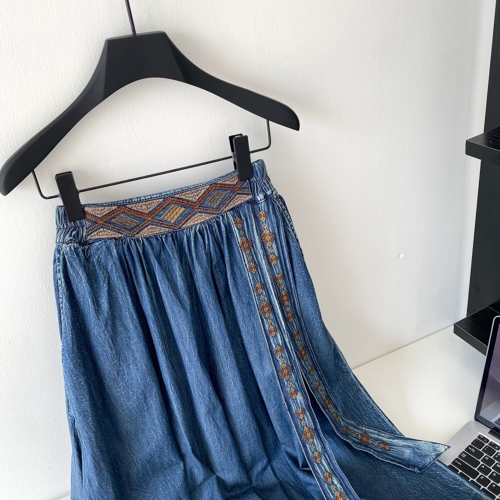 High waist pinched waist autumn skirt for women