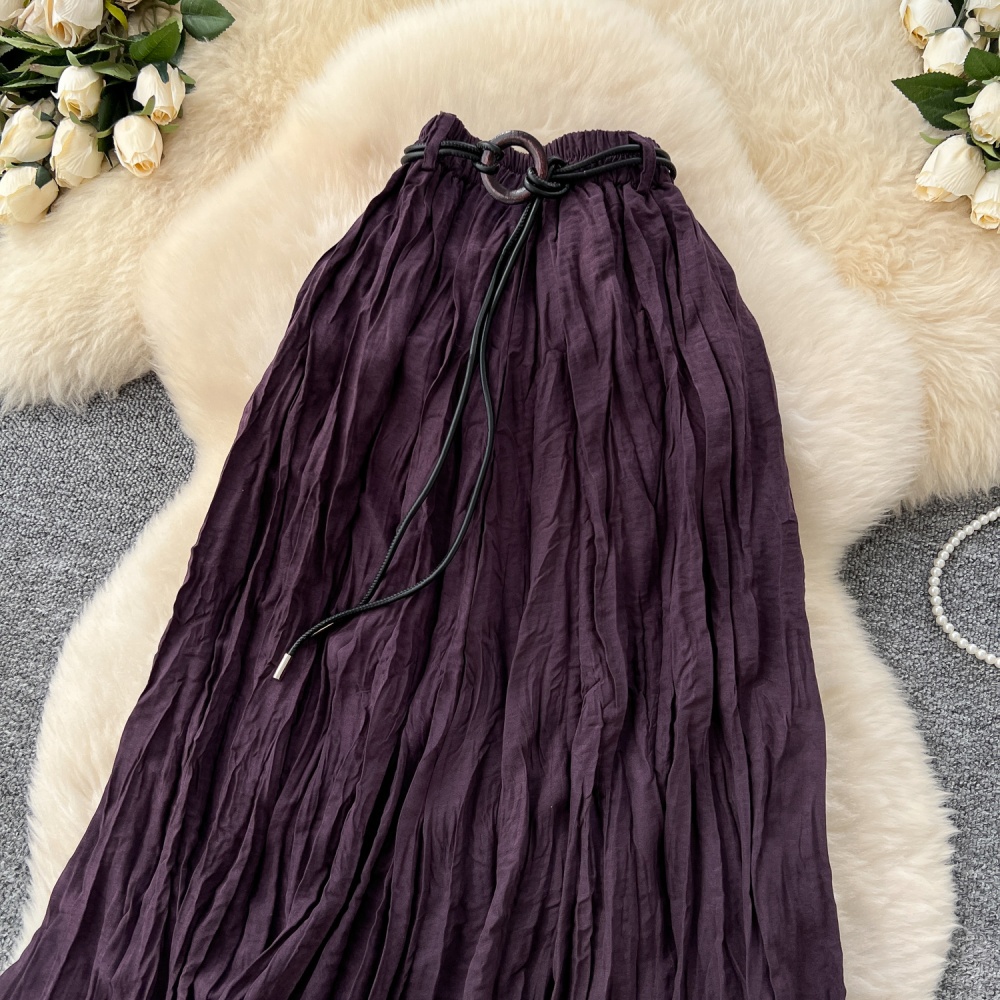 Autumn fashion skirt fold high waist long dress for women