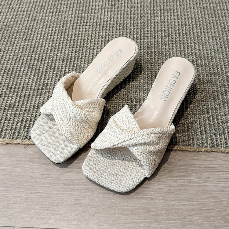 Summer fish mouth shoes lady slipsole slippers for women