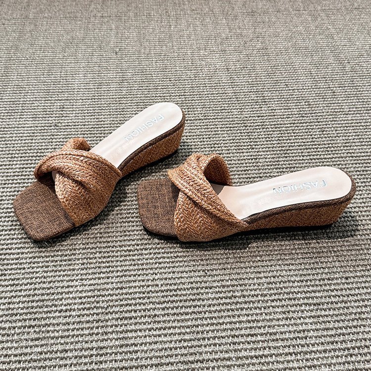 Summer fish mouth shoes lady slipsole slippers for women