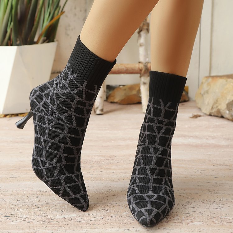 Pointed autumn boots fine-root women's boots for women