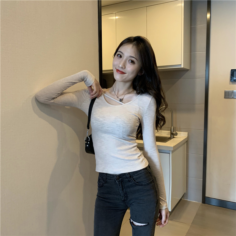 Slim bottoming tops autumn T-shirt