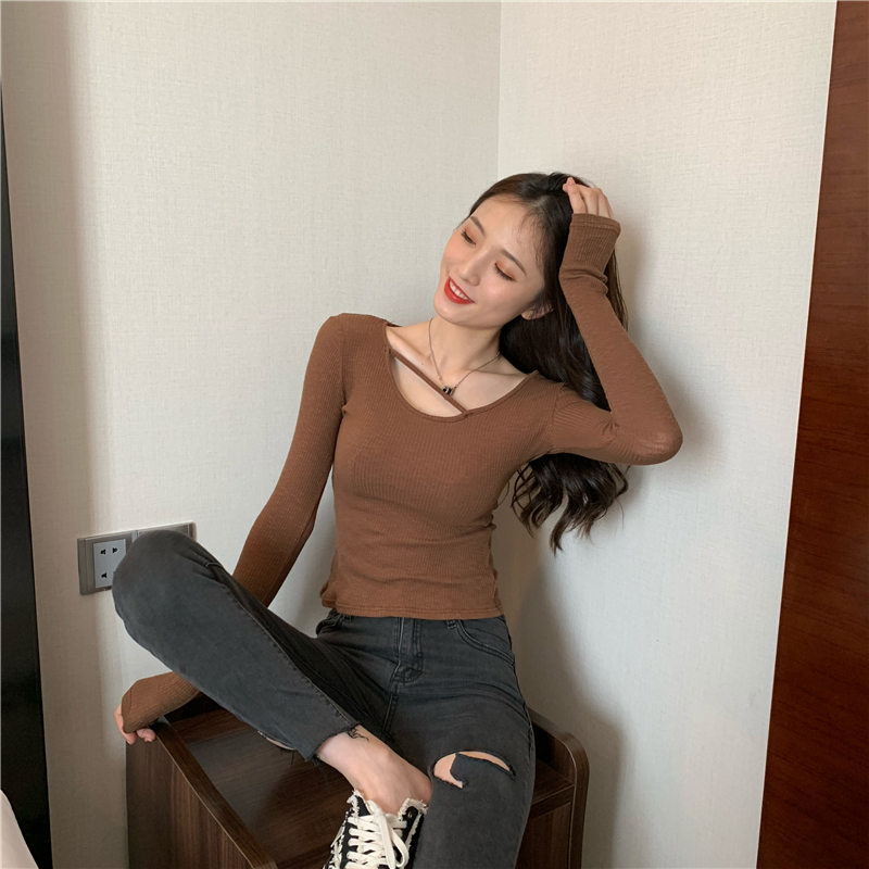 Slim bottoming tops autumn T-shirt