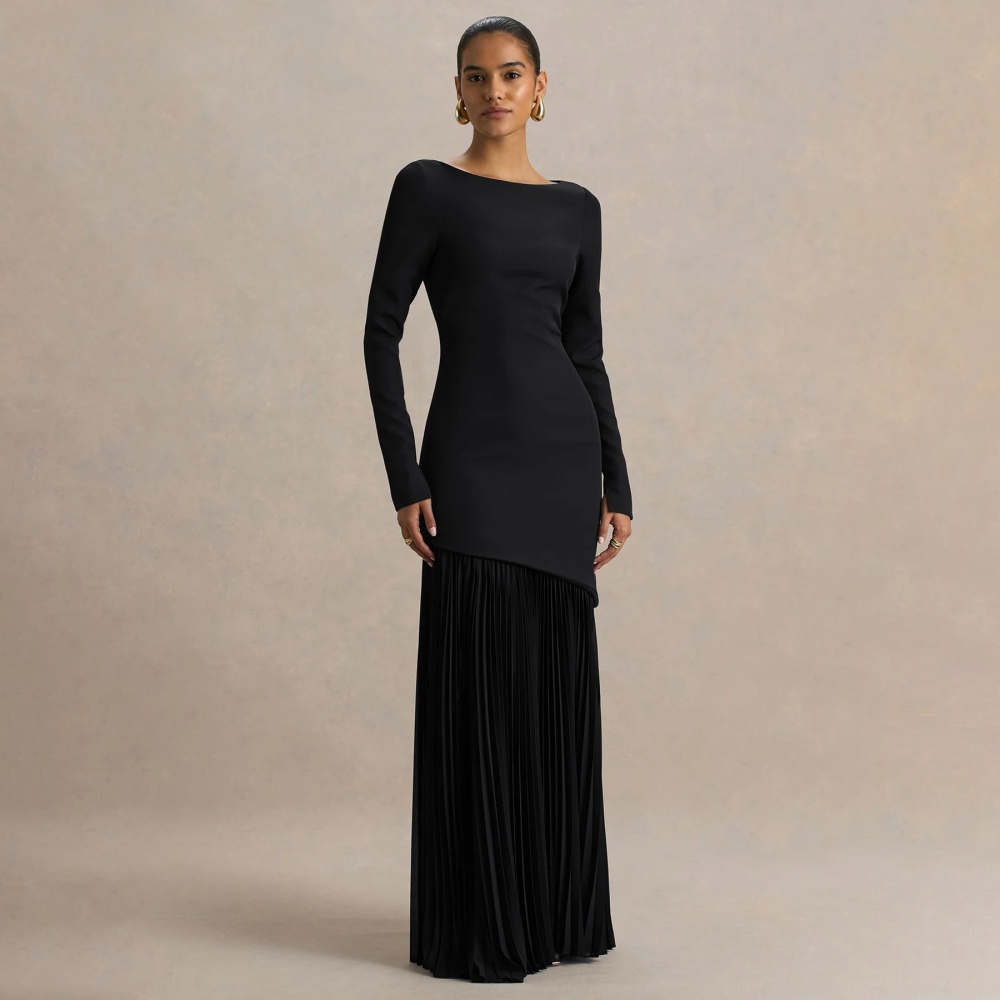 Splice autumn dress long sleeve formal dress for women