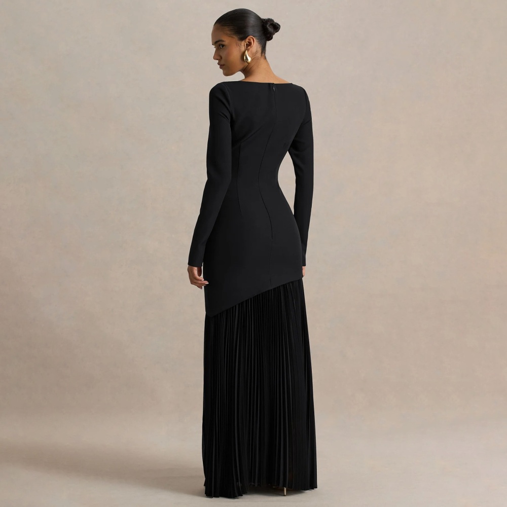 Splice autumn dress long sleeve formal dress for women