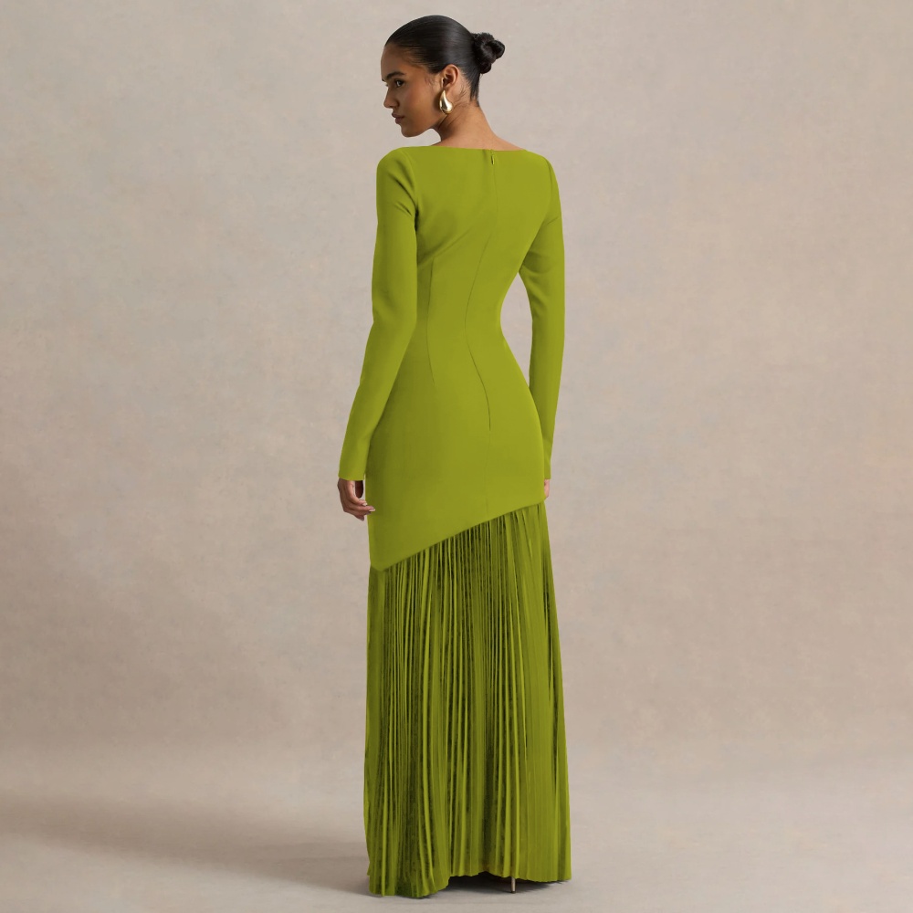 Splice autumn dress long sleeve formal dress for women