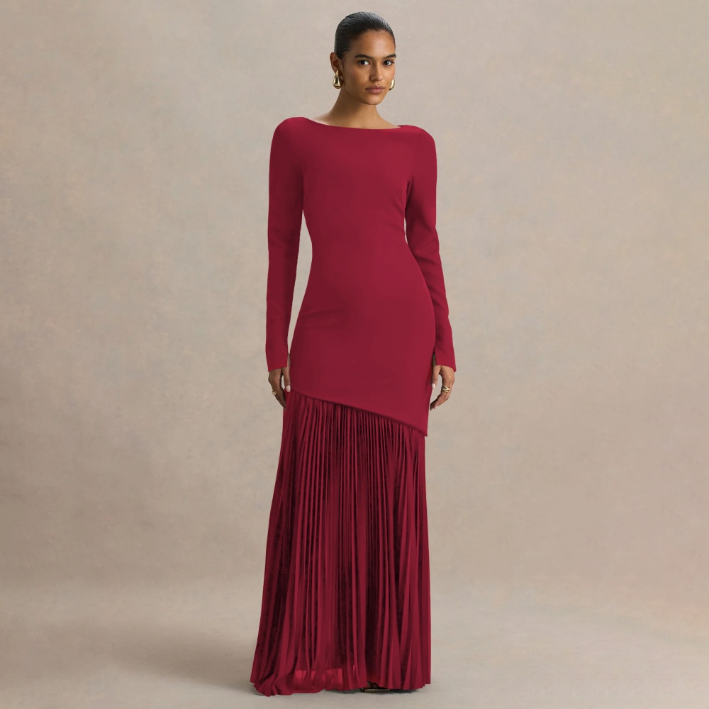 Splice autumn dress long sleeve formal dress for women
