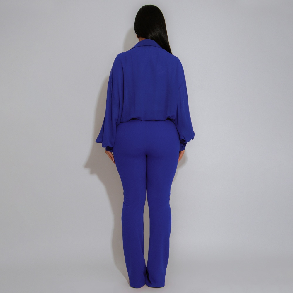 Autumn tight bat sleeve sexy European style pants a set