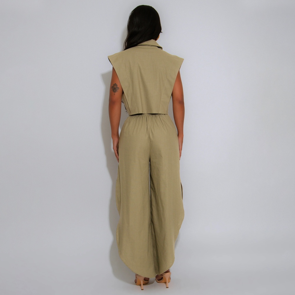 Stereoscopic decoration long pants a set for women