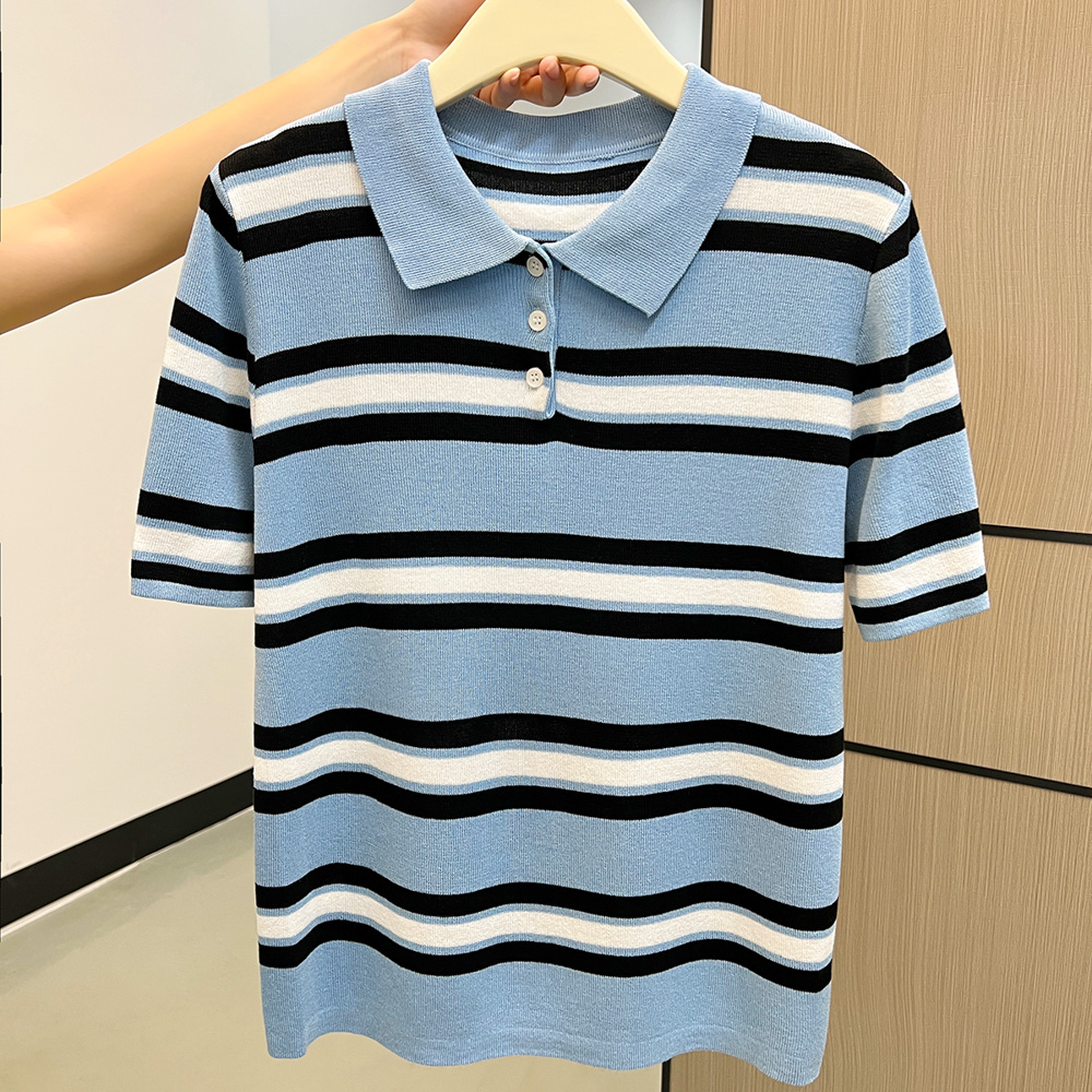 Stripe autumn and winter tops thick sweater
