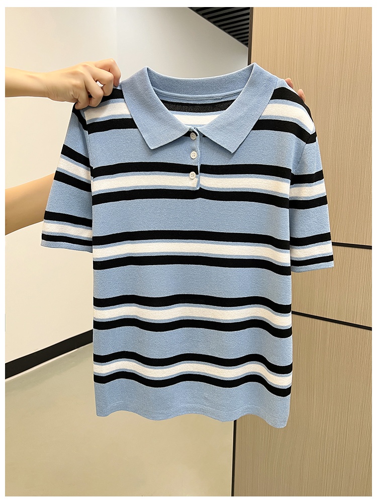 Stripe autumn and winter tops thick sweater