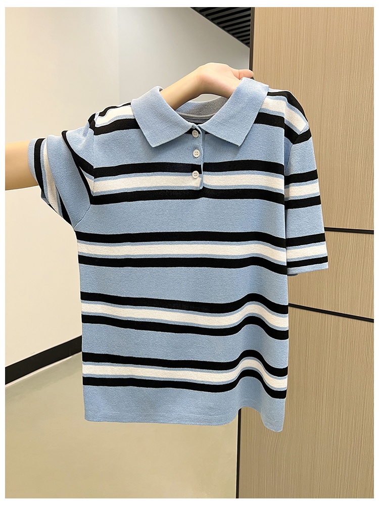 Stripe autumn and winter tops thick sweater