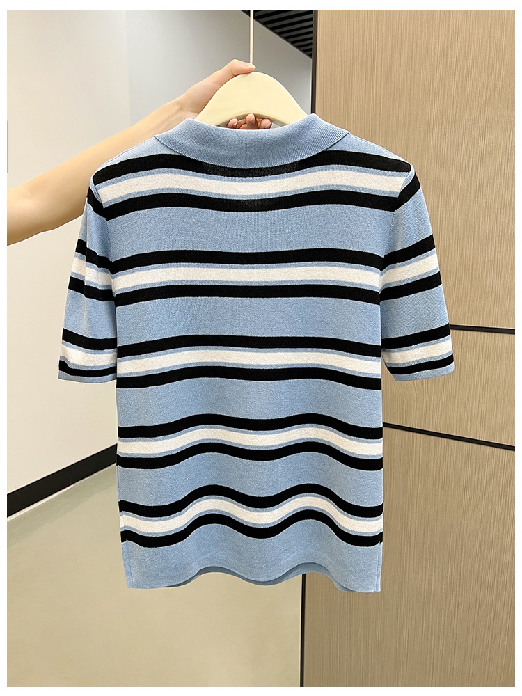 Stripe autumn and winter tops thick sweater
