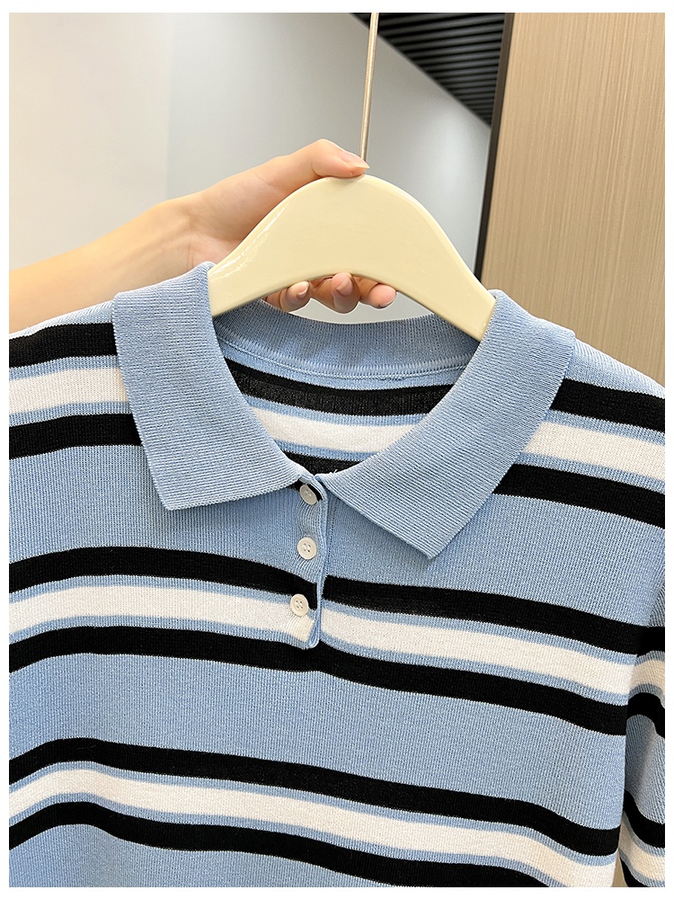 Stripe autumn and winter tops thick sweater