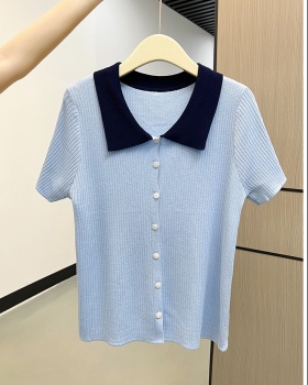 Autumn and winter short sleeve tops thick T-shirt