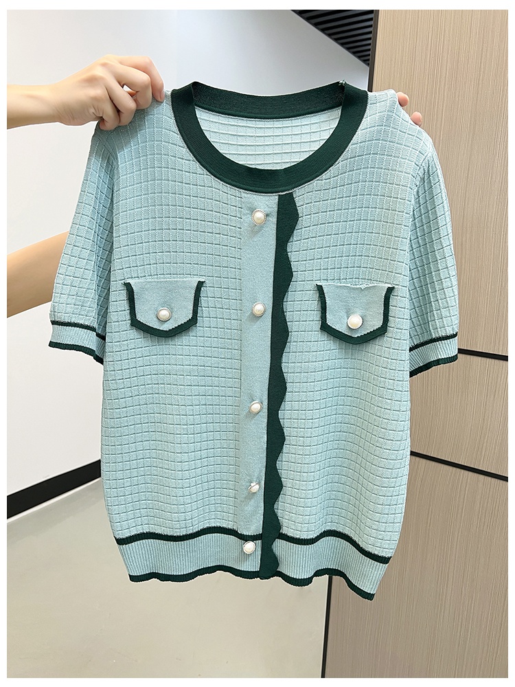 Short sleeve autumn and winter T-shirt knitted show young tops