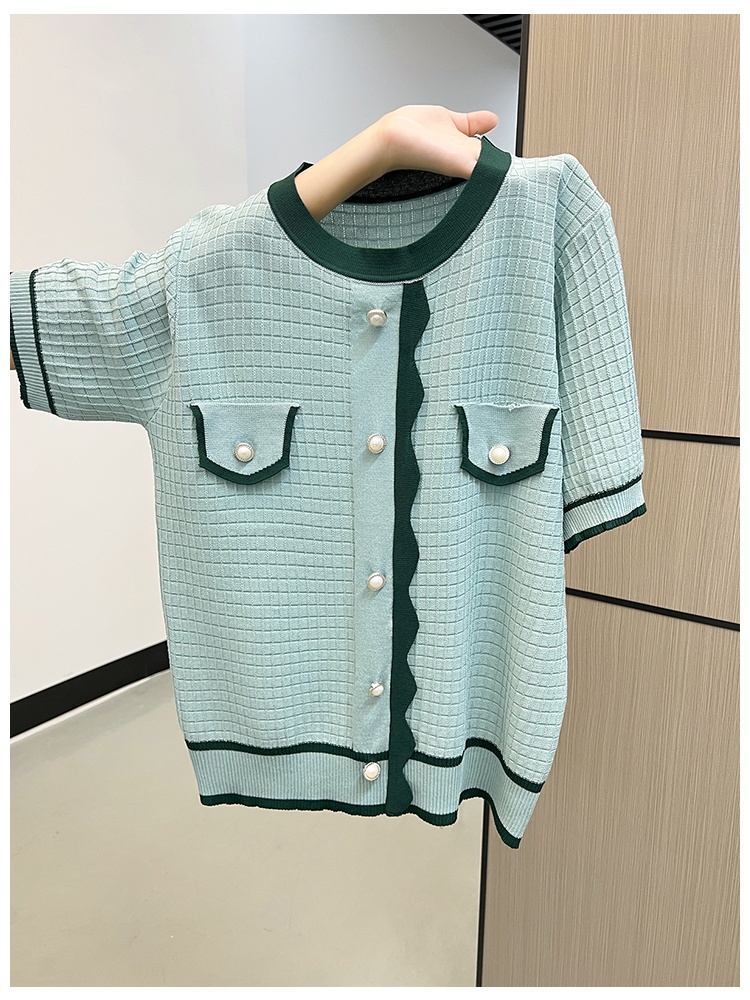 Short sleeve autumn and winter T-shirt knitted show young tops