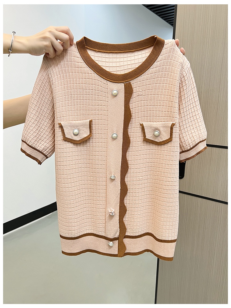 Short sleeve autumn and winter T-shirt knitted show young tops