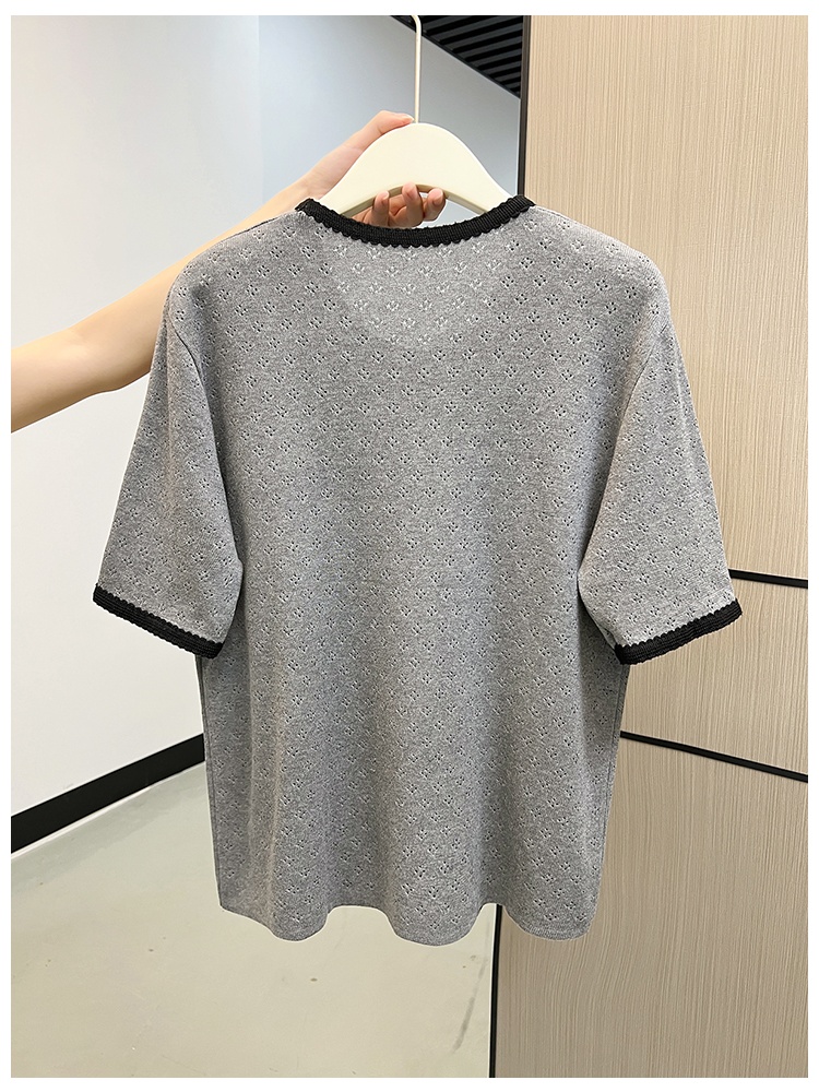 Bow knitted autumn and winter mixed colors tops