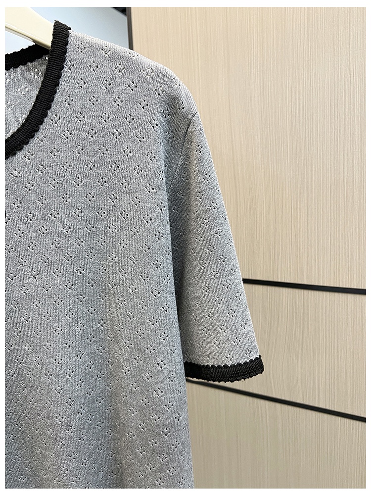 Bow knitted autumn and winter mixed colors tops