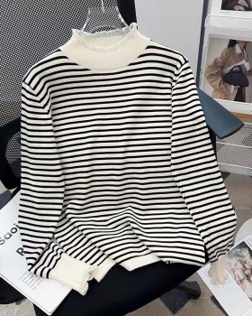 Simple high collar tops slim knitted sweater for women