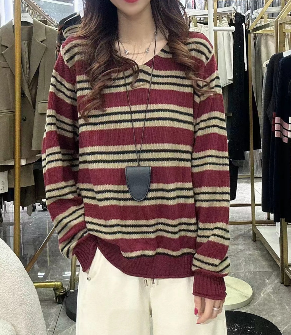 Large yard fashion long sleeve V-neck sweater for women
