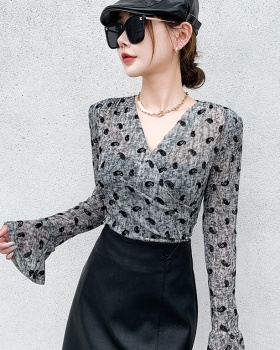 Bottoming Western style tops fashion small shirt for women