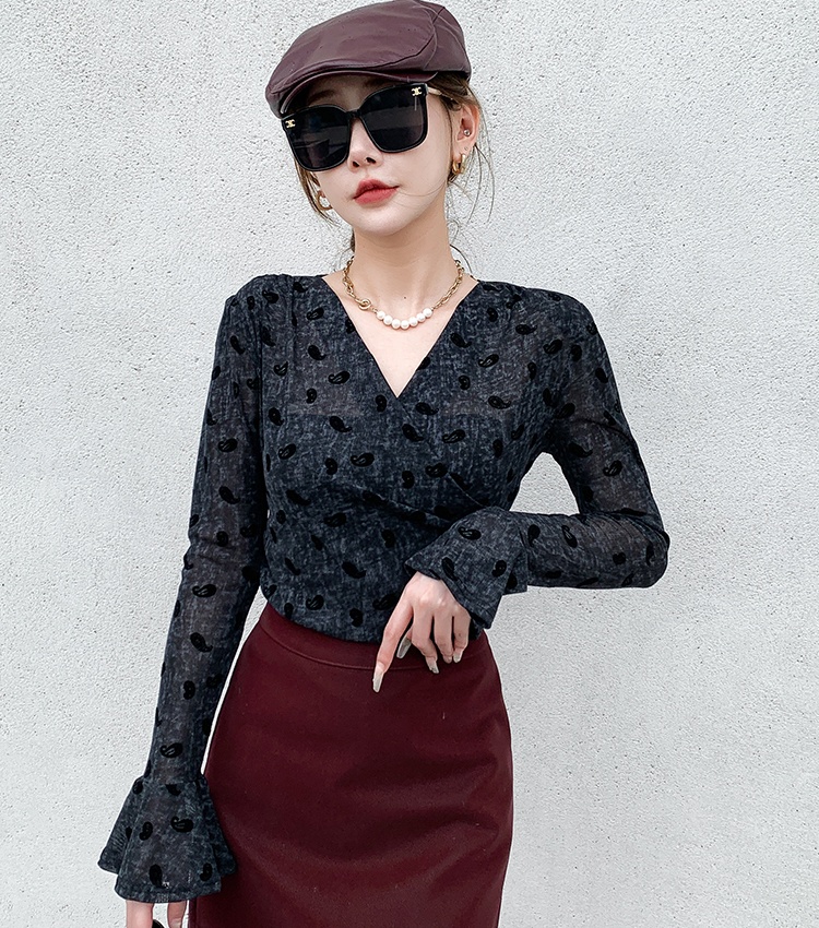 Bottoming Western style tops fashion small shirt for women