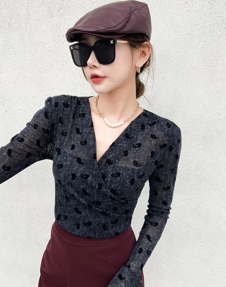 Bottoming Western style tops fashion small shirt for women