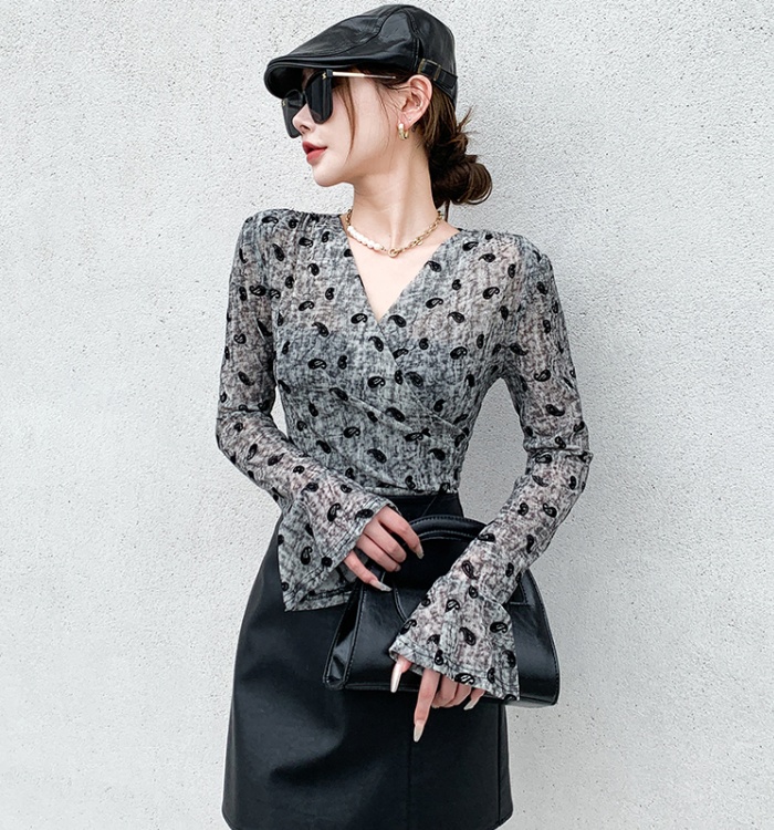 Bottoming Western style tops fashion small shirt for women